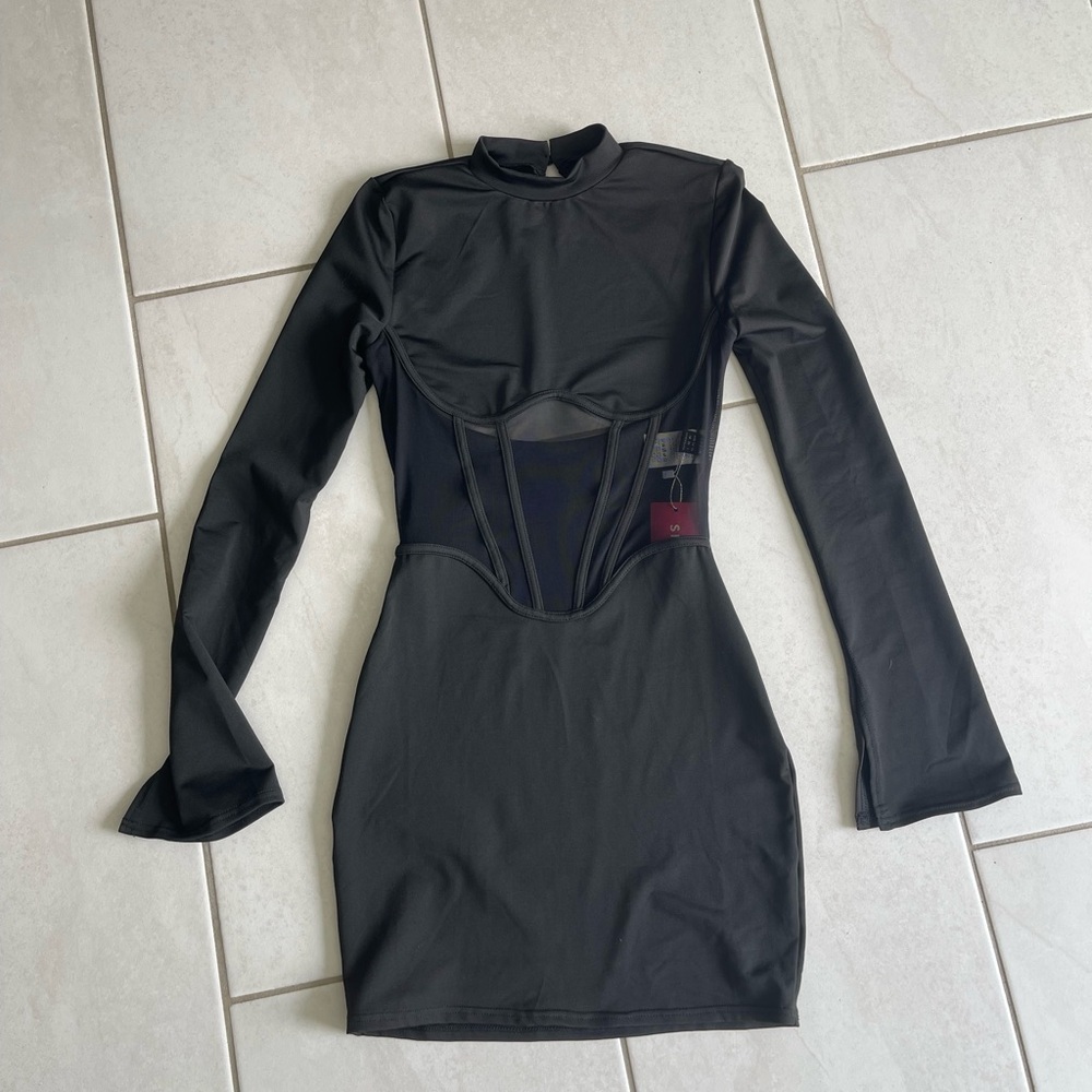 Black bodycon corset dress